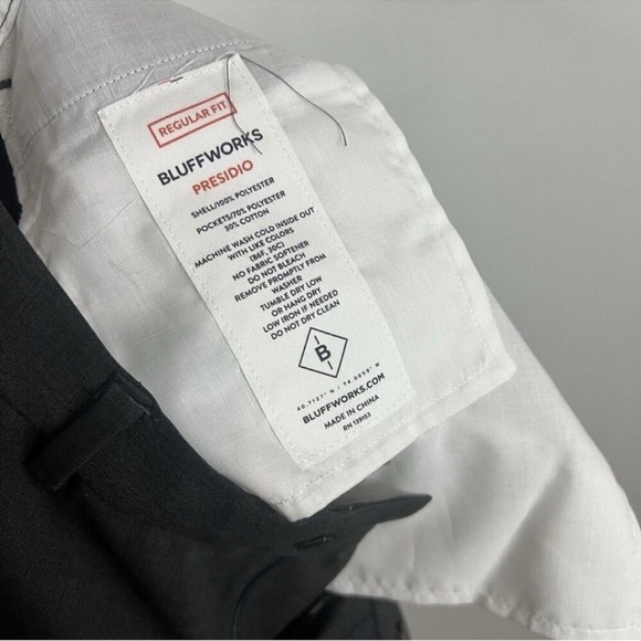 Bluffworks Thunder Gray Presidio Modern Dress Pants 30W - Picture 4 of 7